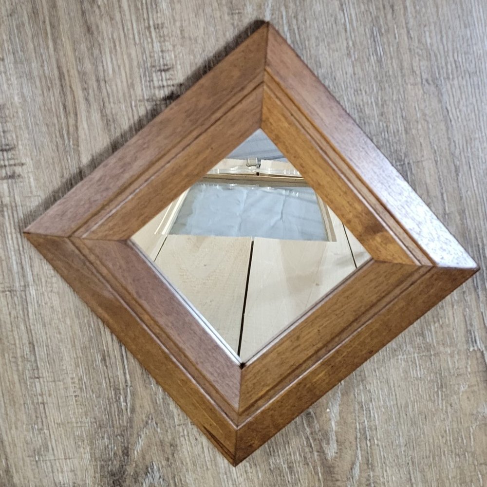 Vintage Homco Home Interiors wooden mirror wall hanging